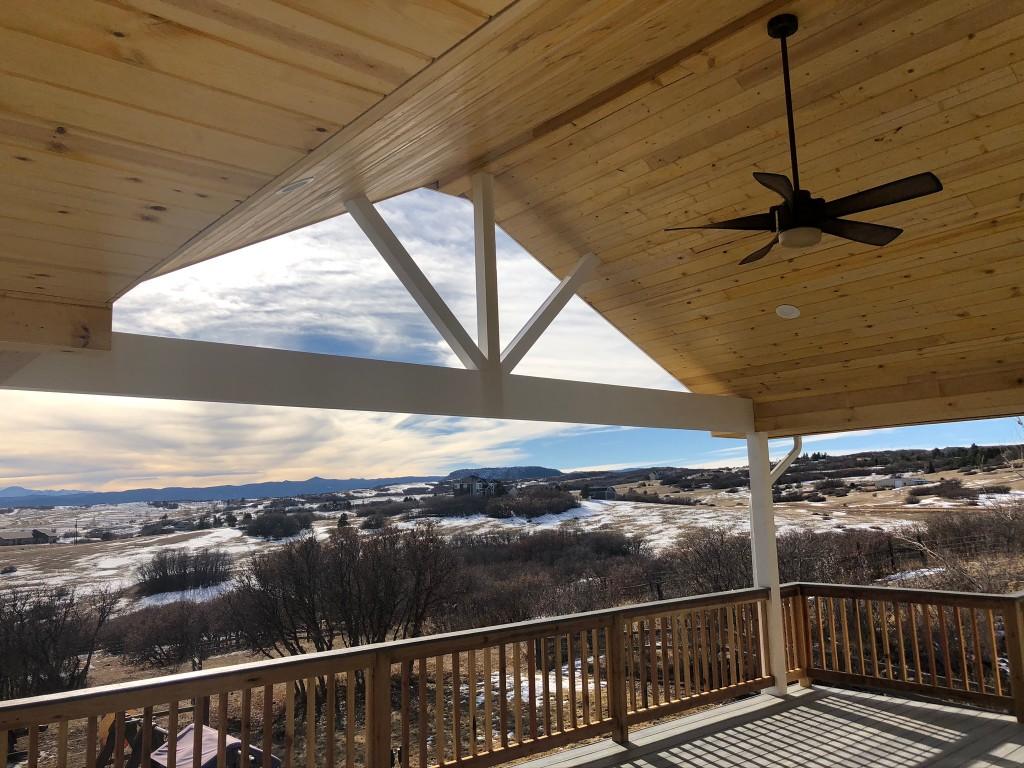 Multi-Level Wood Ceiling Deck