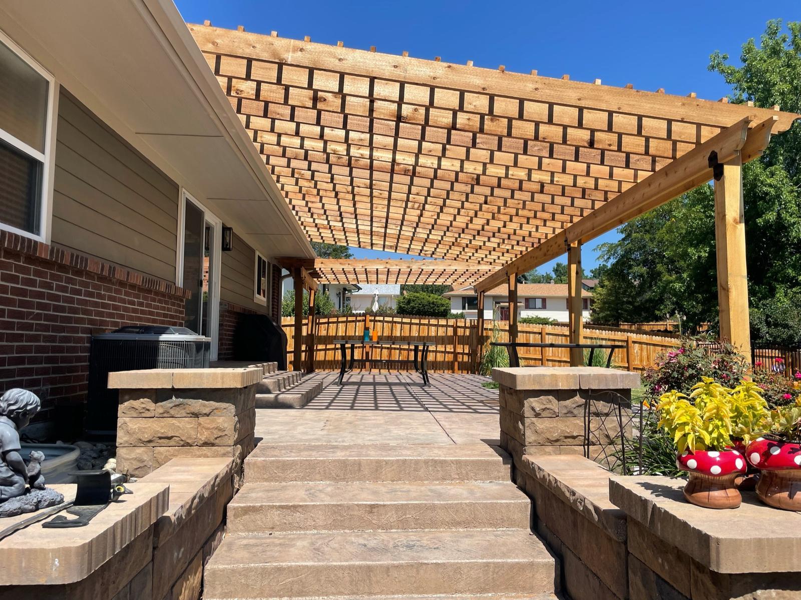 Cedar Pergola & Paver Patio