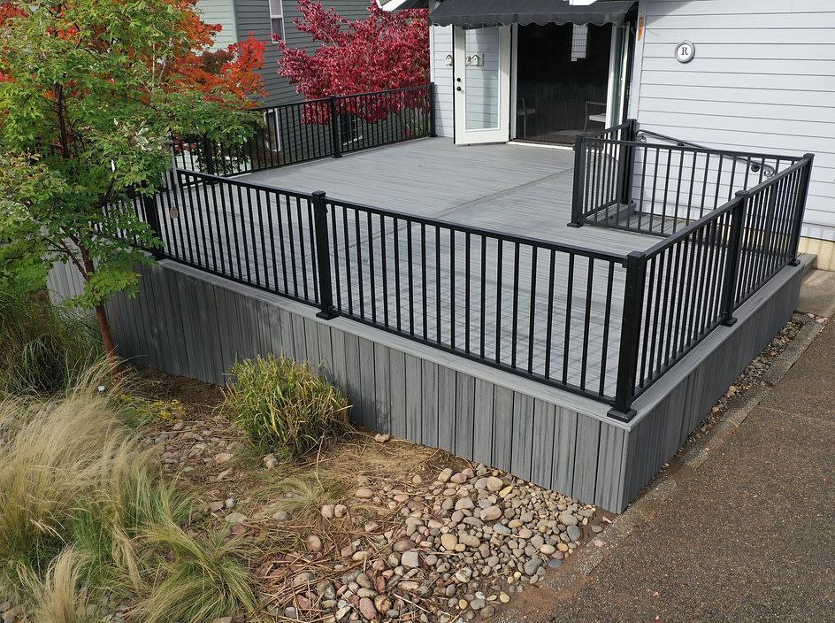 Composite Deck with Black Railing