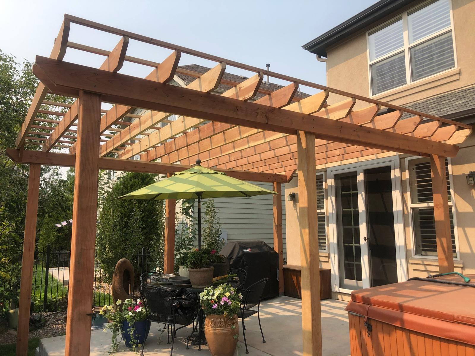 Cedar Pergola over Hot Tub Patio