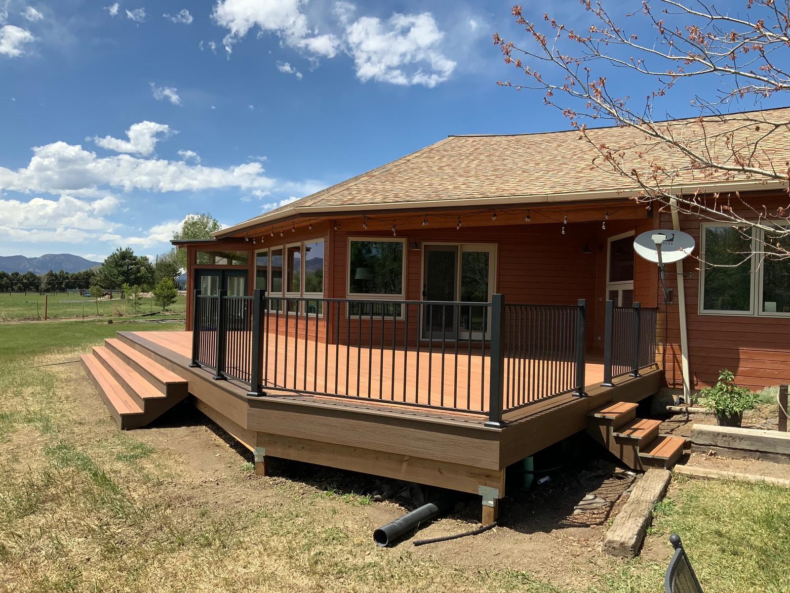 Ranch Home Wraparound Deck