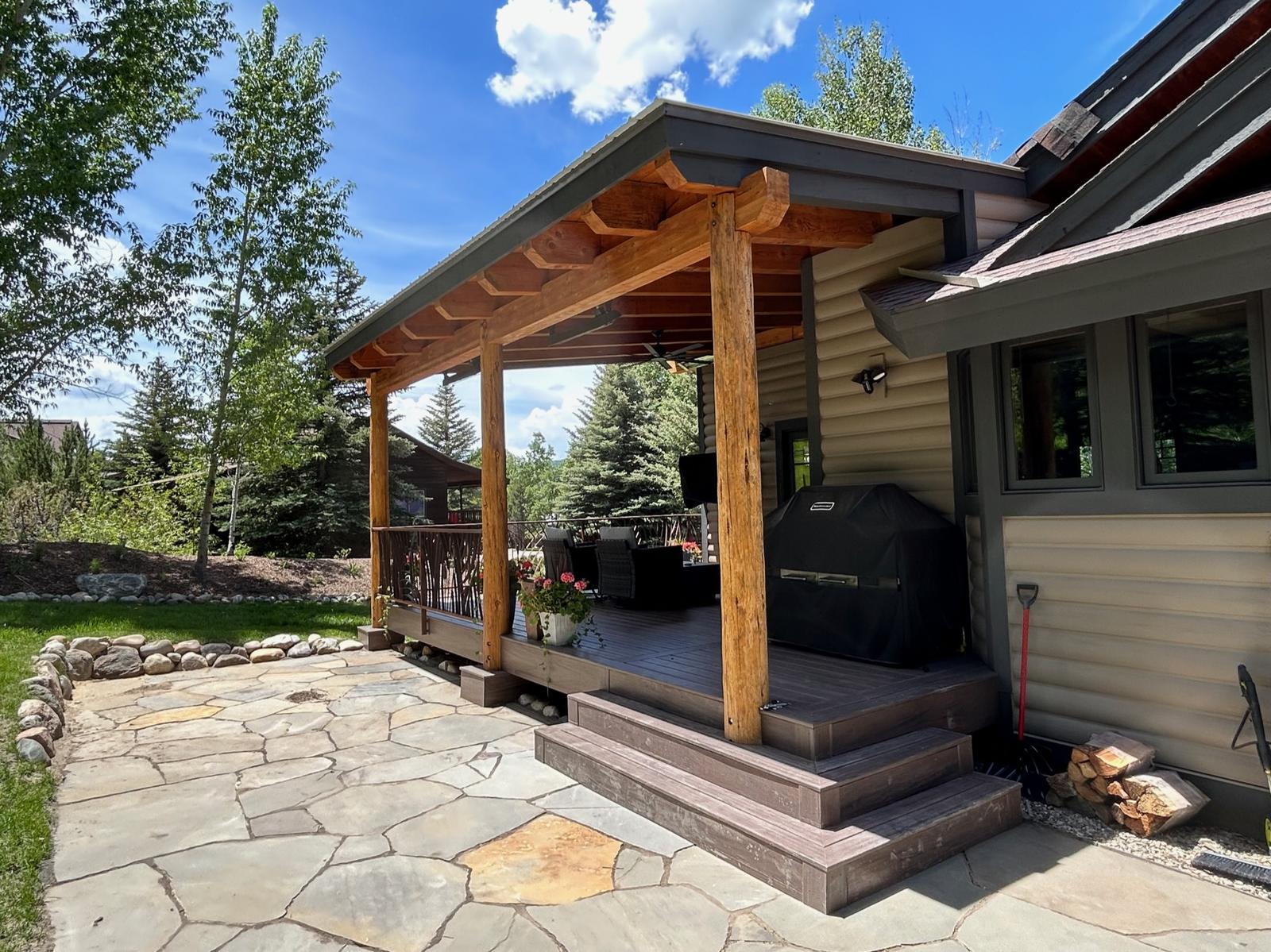 Timber-Post Covered Porch
