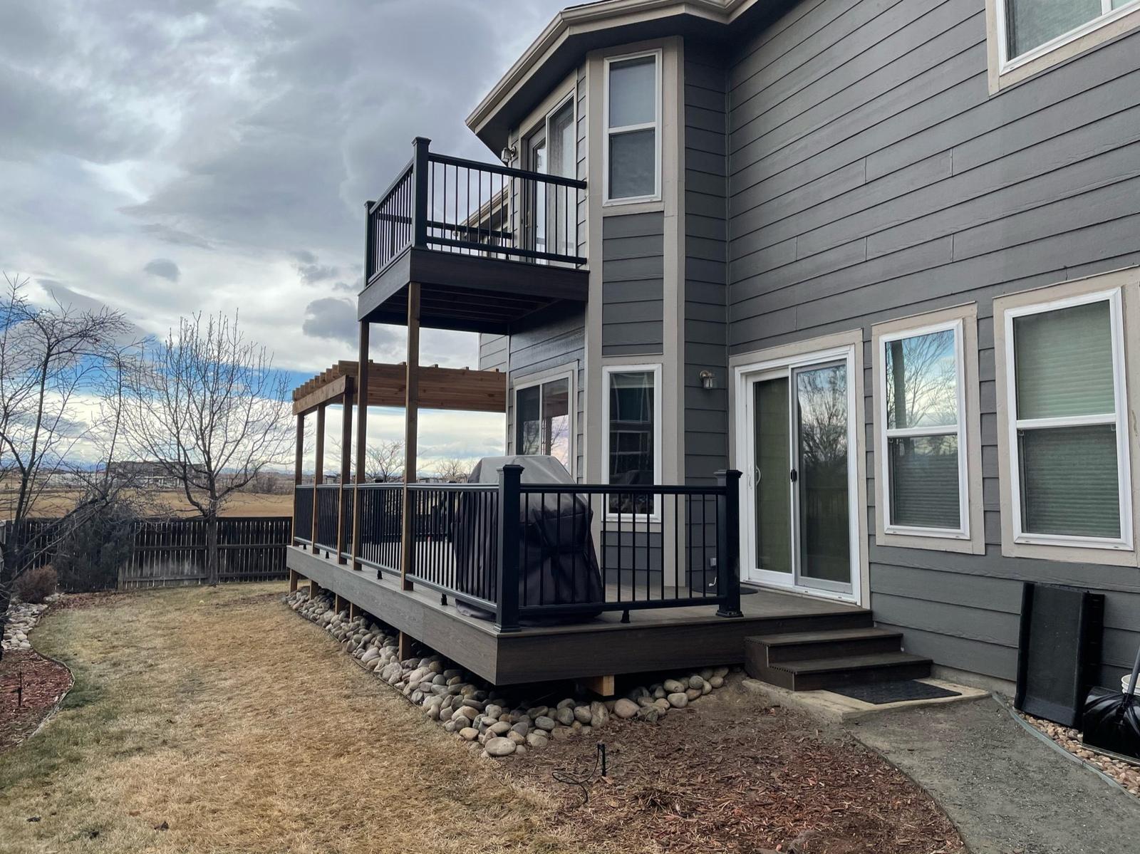 Two-Story Deck with Cedar Pergola
